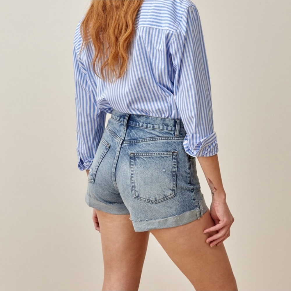 Reformation Charlie Cuffed High Rise Jean Shorts Size 29 - Picture 2 of 10